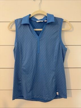 Lady Hagen Sleeveless Polo Golf Top in Blue